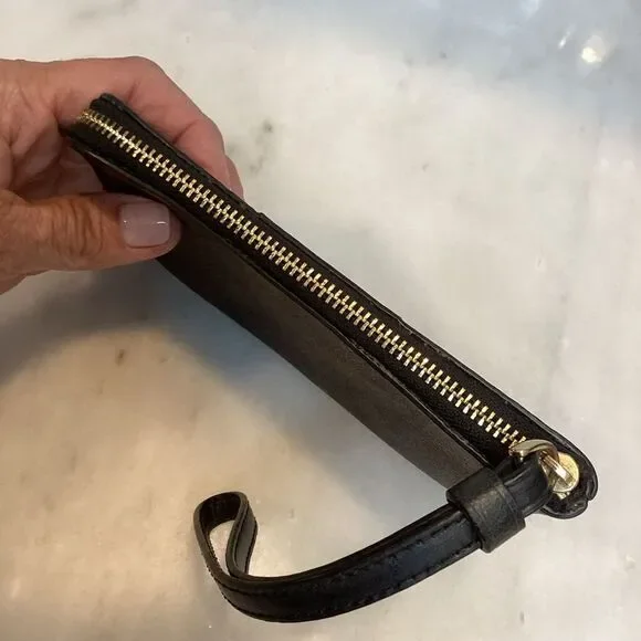 Coach Wristlet Bag Purse Small Signature Canvas Corner Zip Wallet Pouch - Picture 10 of 12